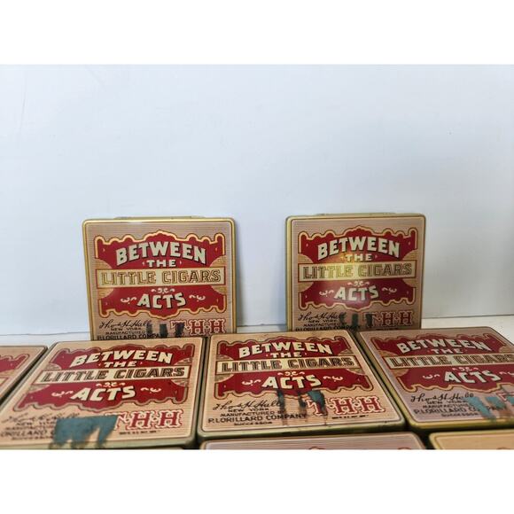 EMPTY Lot Of 18 Between the Acts Little Tobacco Hinged Pocket Tin P. Lorillard - Picture 5 of 12